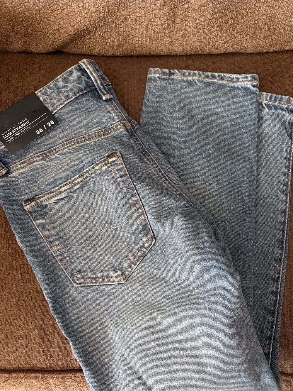 American Eagle Outfitters Men's Light Wash Slim Straight Jeans